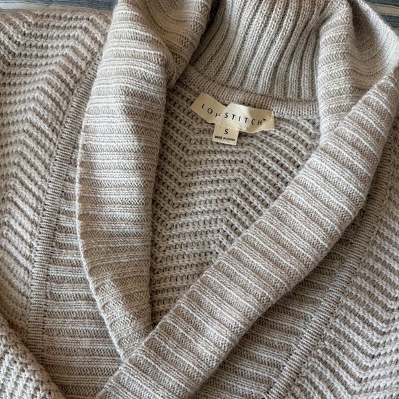 lovestitch Sweaters - lovestitch Cream Ribbed Cowl Neck Sweater